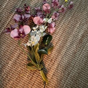 Pink Orchid Artificial Flower Spray - Decorative Home Accent